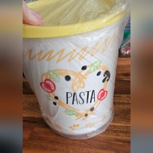Tupperware Yellow and White Pasta Canister